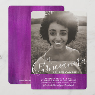 lila rosa maurische Kunst La Quinceñera Foto Einladung