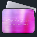 Lila-rosa-Metallic-Monogramm-Geschäft Laptopschutzhülle<br><div class="desc">Moderne Lila und rosa Ombre Girly Make up and Hair Beauty Salon Imitats Metallic rostfreie elegante Monogram Promotional Laptop Bag or Sleeve Promotional (Promo) Inseratcase. Dieses klassische berufliche Business-Computergehäuse kann so angepasst werden,  dass es Ihren mit Monogramm Skriptsignaturnamen und Ihren Beruf oder Ihre Position als Jobtitel enthält.</div>