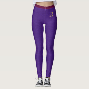 Lila rosa Modelinen Textur Custom Monogram Leggings