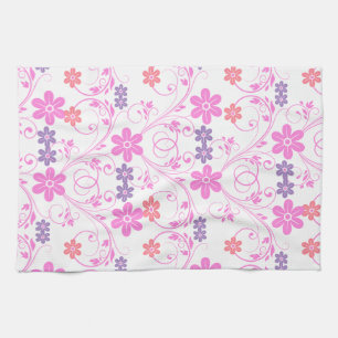 Lila & rosa Modernes Blumenambiente Küchentuch