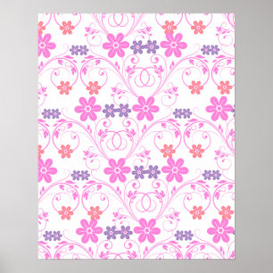 Lila & rosa Modernes Blumenambiente Poster