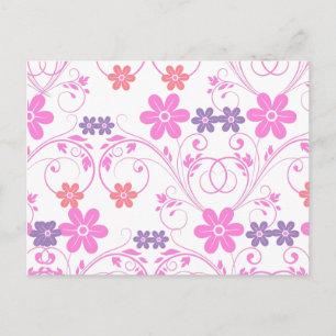 Lila & rosa Modernes Blumenambiente Postkarte