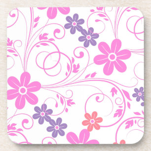 Lila & rosa Modernes Blumenambiente Untersetzer