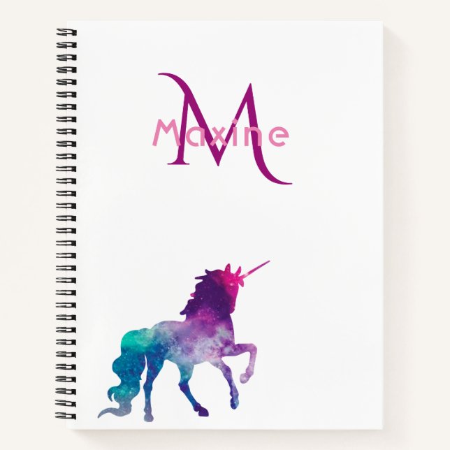 Lila-rosa-Monogramm Notizbuch (Vorderseite)