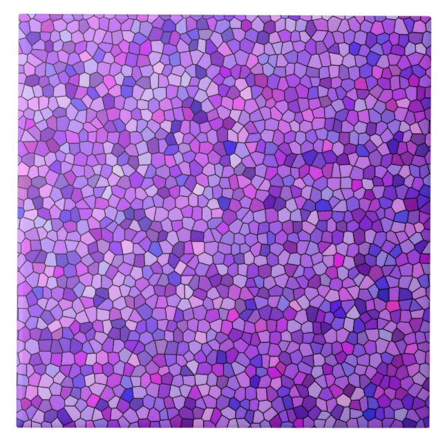 Lila Rosa Mosaikmuster Fliese (Vorderseite)