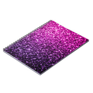 Lila Rosa Ombre-falscher Glitter funkelt Notizblock