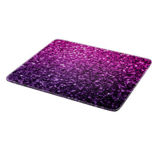 Lila Rosa Ombre-falscher Glitter funkelt Schneidebrett