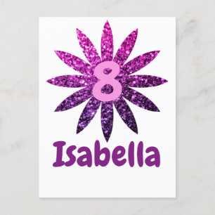 Lila Rosa Ombre Glitter Blumen Benutzername Alter Postkarte