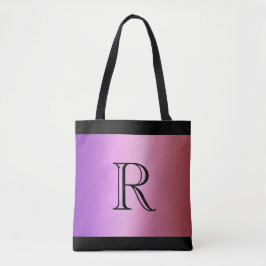 Lila rosa Ombre Gradient mit Monogramm Tasche