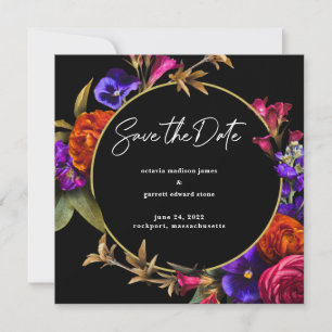 Lila Rosa Orange Blumig Save The Date