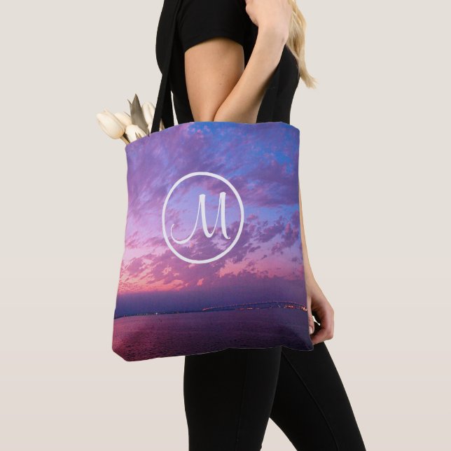 Lila-rosa-Ozeanunterdecke Foto Tasche (Von Nahem)