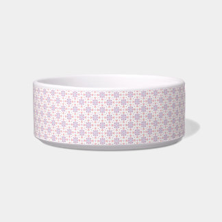 Lila-Rosa-Pastell-Blumenfliesen-Muster-Haustier-Sc Napf