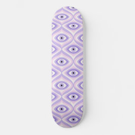 Lila rosa Retro, modern, mit Augenmuster Skateboard