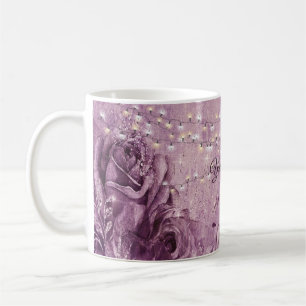 Lila rosa Rosen Blumen lila Vintage Hochzeitsgesch Kaffeetasse
