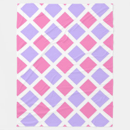 Lila Rosa Schachbrett-Diamant-Muster Fleecedecke