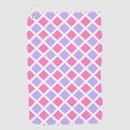 Lila Rosa Schachbrett-Diamant-Muster Golfhandtuch