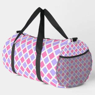 Lila Rosa Schachbrett Diamant Muster groß Duffle Bag