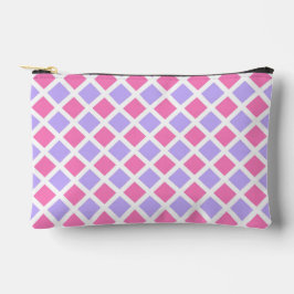 Lila Rosa Schachbrett Diamant Muster Klein Zubehörtasche