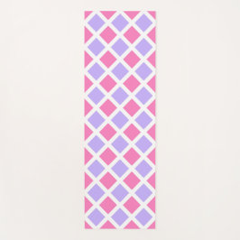 Lila Rosa Schachbrett Diamantmuster Yogamatte