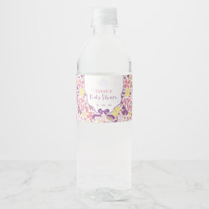 Lila Rosa Schleife Wildblumenblüten Babyparty