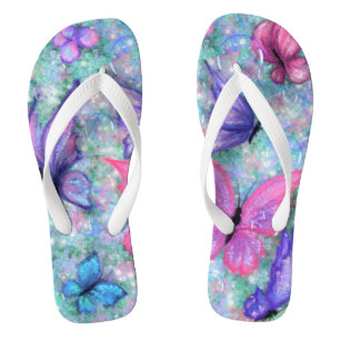 Lila rosa Schmetterlinge Flip Flops