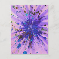 Lila Rosa Sternenexplosion Acryl-Splatter-Malerei