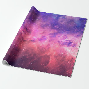 Lila Rosa Sternenhimmel Kosmische Galaxie Himmel F Geschenkpapier