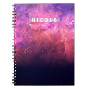 Lila Rosa Sternenhimmel Kosmische Galaxie Himmel F Notizblock