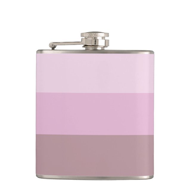 Lila rosa Streifen Ombre Flachmann (Vorderseite)