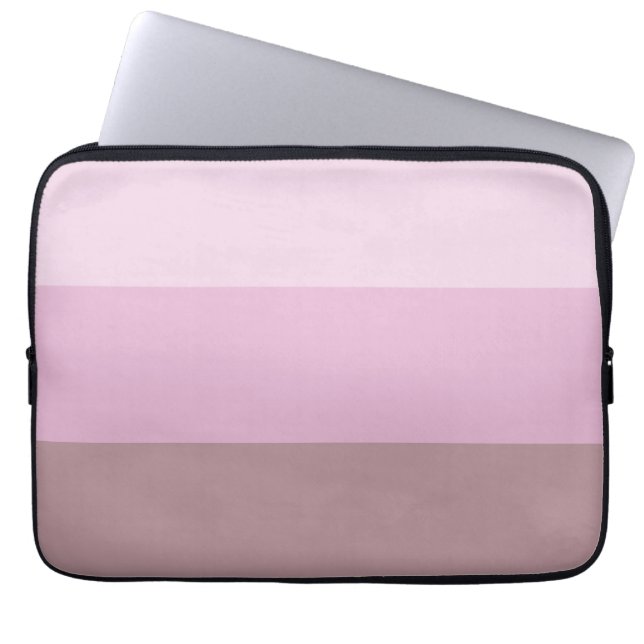 Lila rosa Streifen Ombre Laptopschutzhülle (Vorderseite)