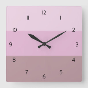 Lila rosa Streifen Ombre Quadratische Wanduhr