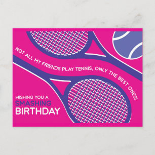 🎾 💜 Lila-rosa Tennis Geburtstagkarte Postkarte
