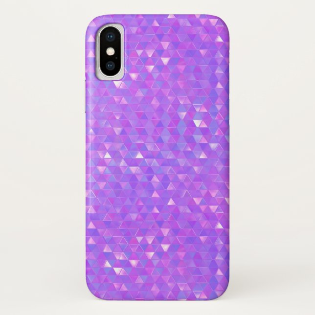 Lila rosa, trendige Dreiecke Geometrisches Muster Case-Mate iPhone Hülle (Rückseite)