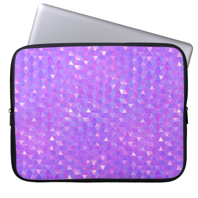 Lila rosa, trendige Dreiecke Geometrisches Muster Laptopschutzhülle (Vorderseite)