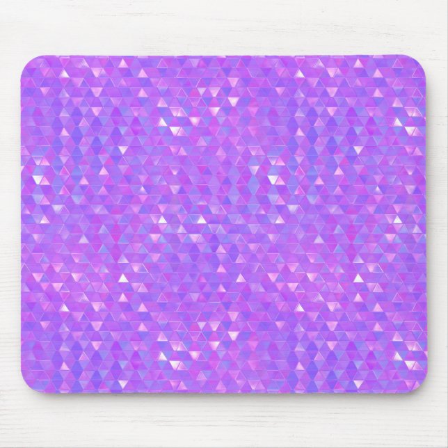 Lila rosa, trendige Dreiecke Geometrisches Muster Mousepad (Vorne)