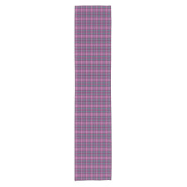 Lila Rosa Türkis Schwarzer Karierter Tartan Tischl Kurzer Tischläufer
