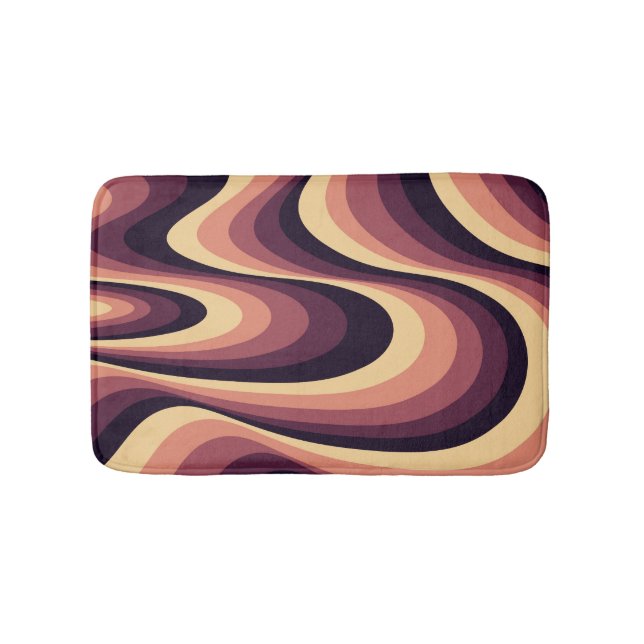 Lila, rosa und beige abstrakte, wirbelfarbene Gest Badematte (Vorderseite)