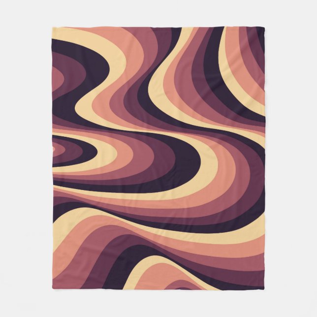 Lila, rosa und beige abstrakte, wirbelfarbene Gest Fleecedecke (Vorderseite)