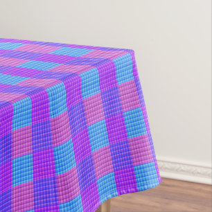 Lila rosa und blau geprüftes Tartan-Design, Tischdecke