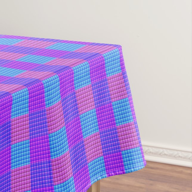 Lila rosa und blau geprüftes Tartan-Design, Tischdecke (Beispiel)