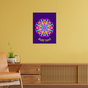 Lila, rosa und gelbe Gefärbte Krawatte Poster