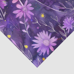 Lila rosa und gelbes Daisy-Muster Seidenpapier