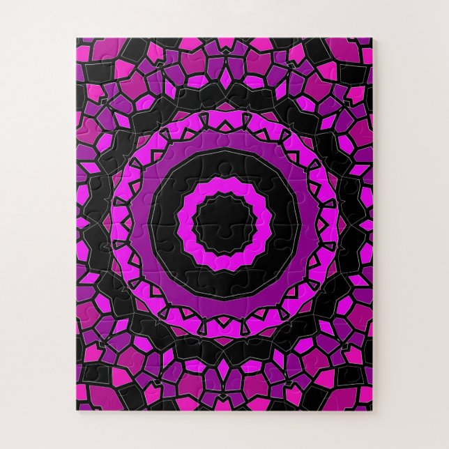 Lila Rosa- und Schwarzkaleidoskopmuster (Vertikal)