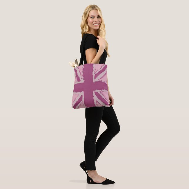 Lila-rosa-Union-Jack-Frauenzubehör Tasche (Am Model)