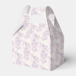 Lila Rosa-Vogel-gemusterte Gastgeschenk Hochzeit Geschenkschachtel