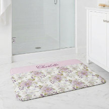 Lila Rosa Wasserfarben-Wildblumen-Monogramm
