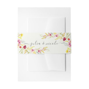 Lila Rosa-Wild-Orchideen-Blume-Wreath-Hochzeit Einladungsbanderole