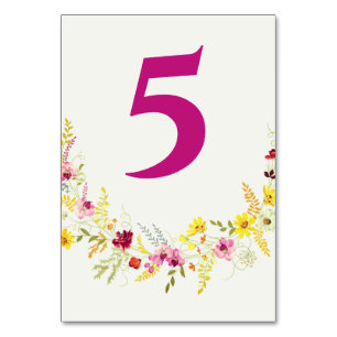 Lila Rosa-Wild-Orchideen-Blume-Wreath-Hochzeit Tischnummer