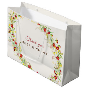 Lila Rosa Wilde Orchideen-Blumenkranz Hochzeit Große Geschenktüte