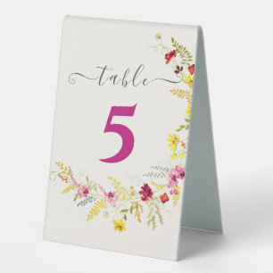 Lila Rosa Wilde Orchideen-Blumenkranz Hochzeit Tischaufsteller